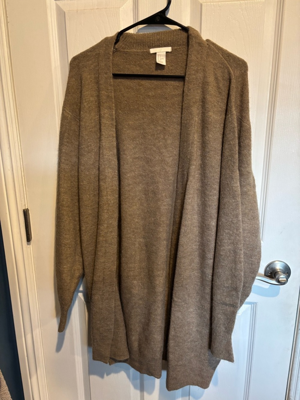 H&M Open-Front Women's Cardigan Sweater in Taupe